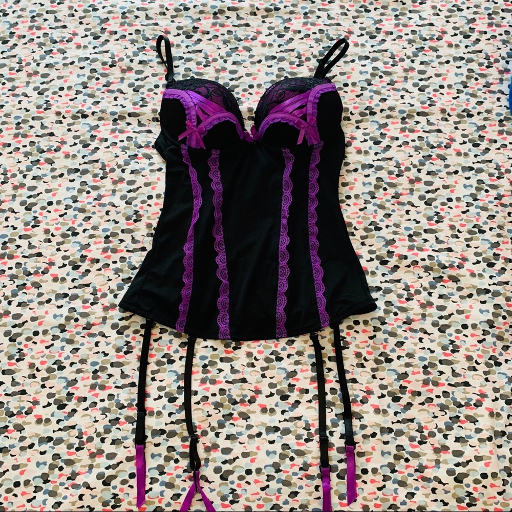 NWT Black & Purple Lingerie Corset
